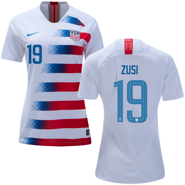 Women's USA #19 Zusi Home Soccer Country Jersey - Click Image to Close